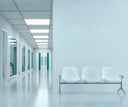 Sala de espera de un hospital.