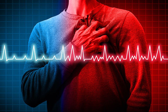 Persona teniendo un problema cardiaco