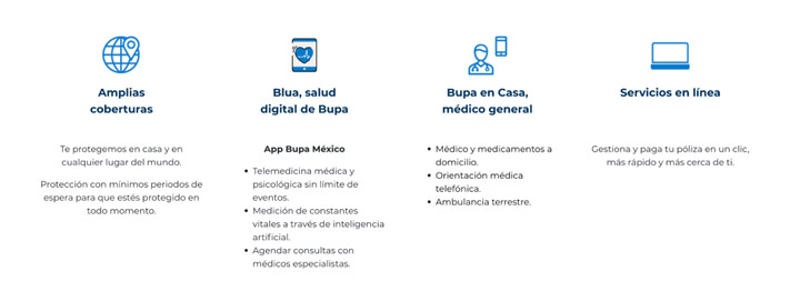 Beneficios de polizas de seguros Bupa Salud