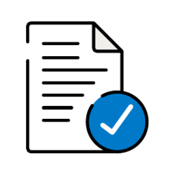 Icono de documento con validación.