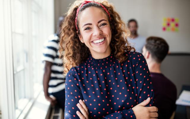 Cliente de seguros feliz